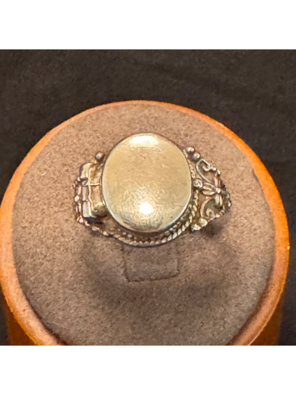 Solid Sterling Silver 925 Signet Style Poison Ring Size 9.25 Fit